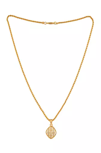 Short golden chain with diamond pendant one gram gold