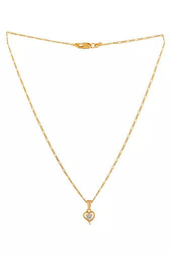 Golden chain with heart pendant one gram gold