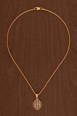 Golden chain with diamond pendant one gram gold 2