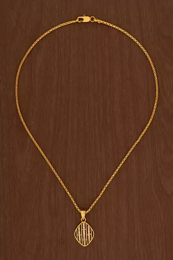 Golden chain with diamond pendant one gram gold