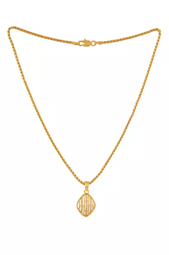 Golden chain with diamond pendant one gram gold