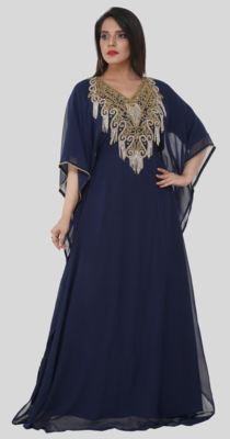 NAVY-BLUE FARASHA  NEW ABAYA DRESS FOR WEDDING 1