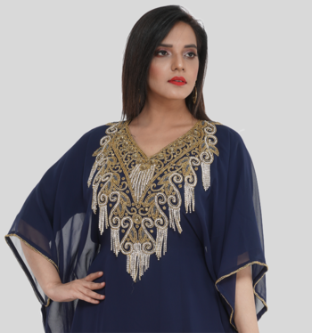 NAVY-BLUE FARASHA  NEW ABAYA DRESS FOR WEDDING 2