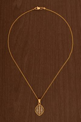 Golden necklace SHORT with diamond shape pendant one gram gold 2