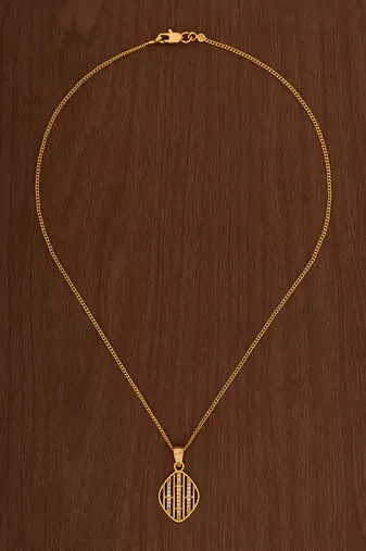 Golden necklace SHORT with diamond shape pendant one gram gold