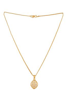 Golden necklace SHORT with diamond shape pendant one gram gold 3