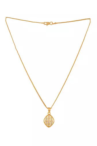 Golden necklace SHORT with diamond shape pendant one gram gold