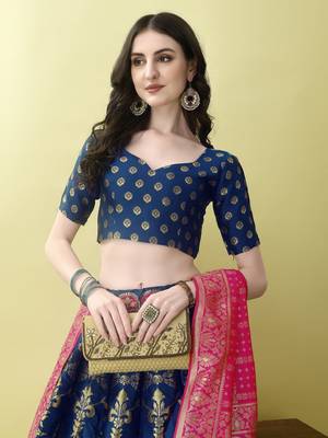 Morpich Woven Silk Lehenga Choli With Dupatta 4
