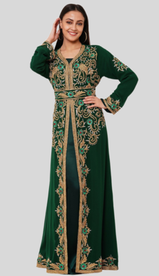 GREEN KAFTAN  NEW ABAYA DRESS FOR WEDDING 1