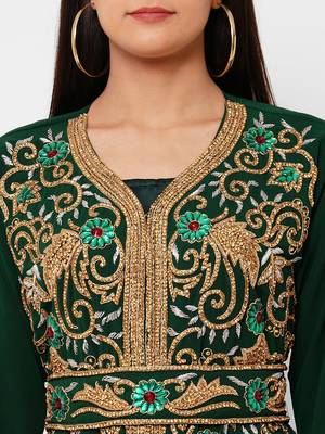 GREEN KAFTAN  NEW ABAYA DRESS FOR WEDDING 2