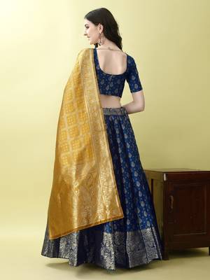 Morpich Woven Silk Lehenga Choli With Dupatta 4