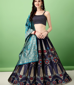 Multi Woven Silk Lehenga Choli With Dupatta