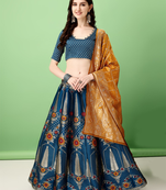 Multi Woven Silk Lehenga Choli With Dupatta