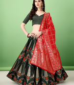Multi Woven Silk Lehenga Choli With Dupatta
