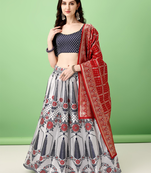 Multi Woven Silk Lehenga Choli With Dupatta