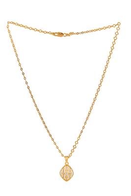 Golden chain SHORT with diamond shape pendant one gram gold 3