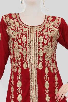 RED KAFTAN  NEW ABAYA DRESS FOR WEDDING 4