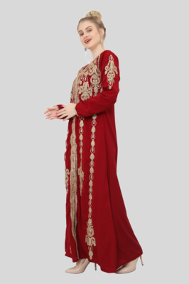 RED KAFTAN  NEW ABAYA DRESS FOR WEDDING 5
