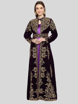 PURPLE KAFTAN  NEW ABAYA DRESS FOR WEDDING 1