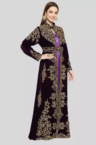 PURPLE KAFTAN  NEW ABAYA DRESS FOR WEDDING