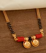 Long double line mangalsutra with double vati one gram gold