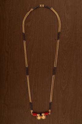Long double line mangalsutra with double vati one gram gold 2