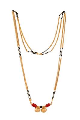 Long double line mangalsutra with double vati one gram gold 3