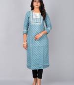 Fashion petals straight kurta with embroidery work
