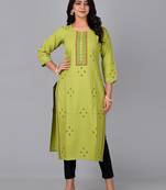 Fashion petals straight kurti with block print