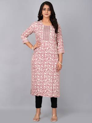  straight kurta with embroidery work 1