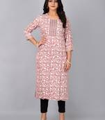 Fashion petals straight kurta with embroidery work
