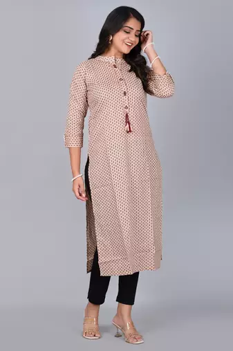  stand coller kurta with mirror work