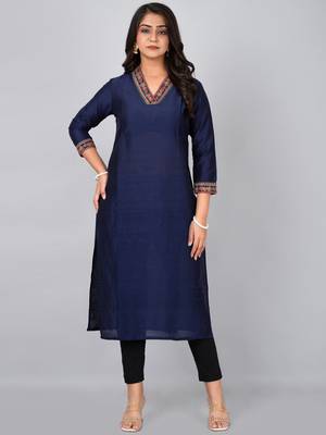  stand coller kurta with embroidery work 1