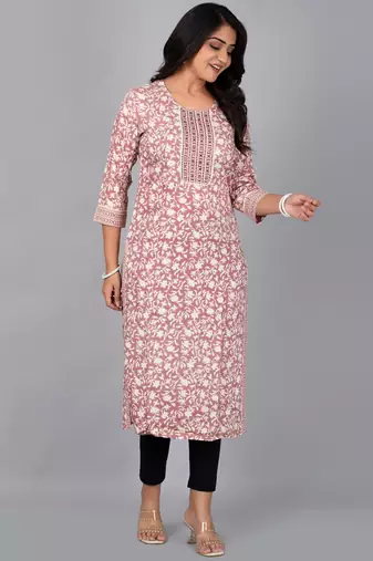  straight kurta with embroidery work