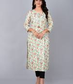 Fashion petals floral straight kurta with kalamkari print