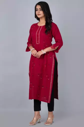  block print with straight kurta