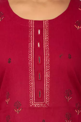  block print with straight kurta