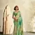 Green printed handloom khadi silk blend silk blend saree with blouse