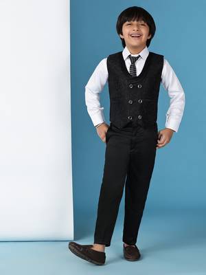 Black 3 piece suit set for boys // western wear 1