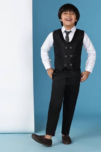 Black 3 piece suit set for boys // western wear