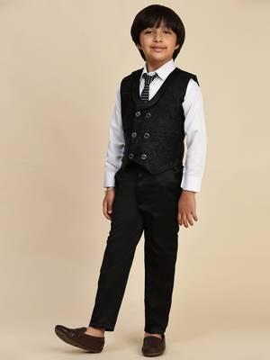Black 3 piece suit set for boys // western wear 2