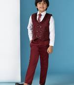 Maroon 3 piece suit set for boys // western wear