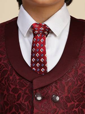 Maroon 3 piece suit set for boys // western wear 2