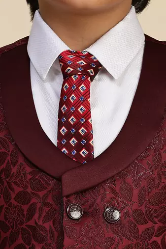 Maroon 3 piece suit set for boys // western wear