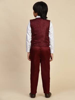 Maroon 3 piece suit set for boys // western wear 4