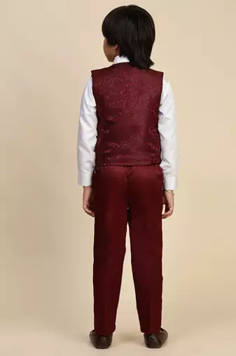 Maroon 3 piece suit set for boys // western wear