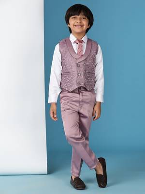 Pink 3 piece suit set for boys // western wear 1