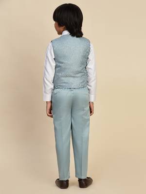 Green 3 piece suit set for boys // western wear 5