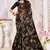 Designer black heavy handwork zarkan cutwork silk saree