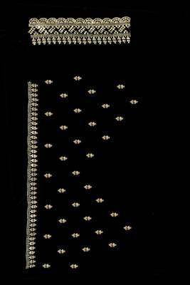 Black designer zari sequence embroidery work silk saree 3